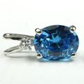 Swiss Blue CZ, 925 Sterling Silver Pendant, SP021