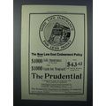 1908 Prudential Insurance Ad - More For Less Money
