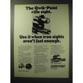 1971 Weaver Qwik-Point Rifle Sight Ad - Fast En...