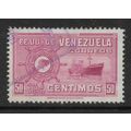 VENEZUELA 1948 50c MAUVE MERCHANT MARINE FREIGH...