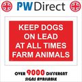 SIGN KEEP DOGS ON LEAD AT ALL TIMES FARM ANIMAL...