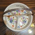 Vintage 3-Section Heavy Ceramic Floral Japanese...