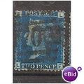victoria 2d blue plate 13 check fl cv £22 g/fu