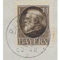 GER (BAVARIA) 1914 1m KING LUDWIG III' (PERFED)...