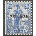 Malta 1926 SG148 2 1/2d Ultramarine "POSTAGE" M...