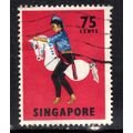 Singapore 1968 - 73 QE2 75ct Tarian Kuda Kepang...