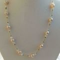 Cream Pearl Necklace Made with Swarovski Crysta...