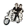 2 Tone Ska Couple On Chequerboard Scooter MOD M...