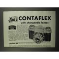 1957 Zeiss Contaflex III Camera Ad - New! Contaflex with changeable lenses!