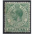 Gibraltar 1912 SG76 1/2d Blue-Green Mounted Min...
