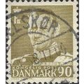 DENMARK, King Frederick IX, olive 1953, 90ore
