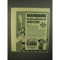 1941 Clorox Bleach Ad - Drainboards Not Just Clean
