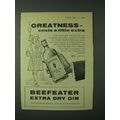 1960 Beefeater Gin Ad - Greatness - costs a lit...