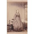 VICT. CDV PHOTO -STANDING LADY,HOOPED DRESS/RIN...
