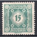 1922 AUSTRIA Sg D527 15k BLUE-GREEN MOUNTED MINT (BD35)