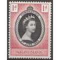 Falkland Islands 1953 SG186 1d Coronation Unmou...