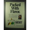 1983 Merit Cigarettes Ad - Packed with Flavor