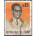 ZAIRE, President Joseph D. Mobutu, orange 1973,...