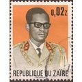 ZAIRE, President Joseph D. Mobutu, orange 1973,...