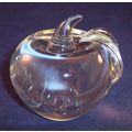 Clear Glass Apple Figural Paperweight, Heavy, G...
