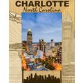 Charlotte North Carolina Laser Engraved Wood Pi...