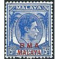 BMA Malaya 1945 SG12 15c Bright Ultramarine CSP...
