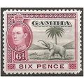 Gambia 1938 SG155 6d Olive-Green & Scarlet Moun...