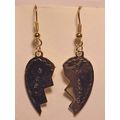 Best Friends Earrings Pierced Gold Heart Shape ...