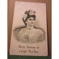 A BRIGHT NEW YEAR antique used postcard unposted /