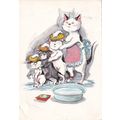 Cats with sore heads artist unknown Postcard po...