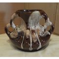 Vintage Kad Yad Brown & White Drip Glaze Double...