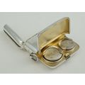 2 ¼" Vesta Cum Double Sovereign Case, Silver Gi...