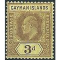 Cayman Islands 1908 SG28 3d Purple/Yellow Mount...