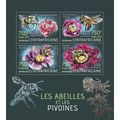 CENTRAL AFRICA 2013 SHEET MNH BEES PEONIES INSE...
