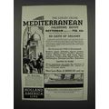 1931 Holland America Line Ad - Mediterranean
