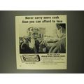 1956 American Express Travelers Cheques Ad