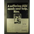1976 Christian Children's Fund Ad - Suffering Child