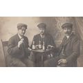Men Chinese Beer Bottles Smoking Cigar In Old E...