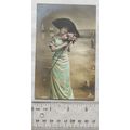 vintage Greetings postcard - Woman in Large Hat...