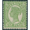 Queensland 1897 6d yellow-green SG250 unused