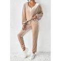 Parchment Velvet Zipped Top and Joggers Two Pie...