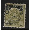 CHILE 1904 HUEMUL MOUNTAIN DEER 10c OLIVE OPT C...