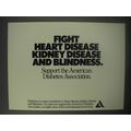 1990 American Diabetes Association Ad - Fight Heart Disease Kidney Disease