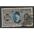 EGYPT 1927 KING FAUD I 500m USED SG171 thin and...