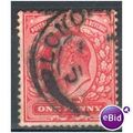 GB stamps 1902-10 KEV11 - 1d SG219 London 51