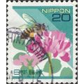 JAPAN, FLOWER, Astragallus and bee, blue & whit...