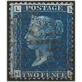 1858 SG47 2d Blue Plate 13 Fine Used Check Lett...