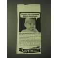 1943 Z.B.T. Baby Powder Ad - I'll say Z.B.T. po...