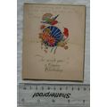 Vintage: birthday card - flowers & birds (first...