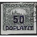Po Mi 16b: 50 h. on 75 h. green-black Postage D...